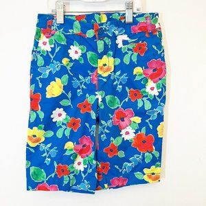 Lands End Bright Floral Long Shorts 10y
